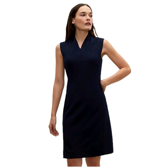 MM LAFLEUR Aditi Dress in Galaxy Blue Sleeveless V-Neck Sheath Women's 8 - Picture 1 of 6